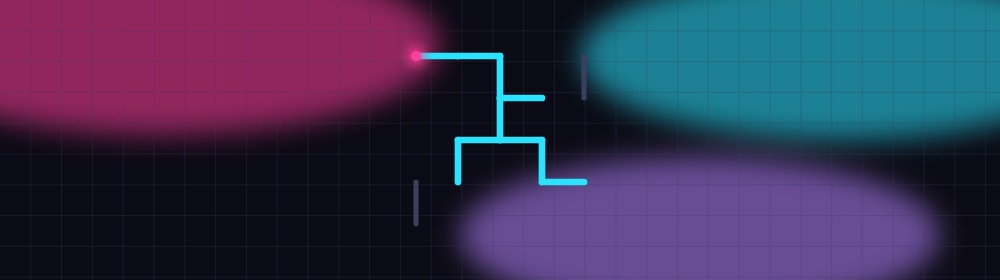 Pipes banner: the game's pattern in neon on a dark background.